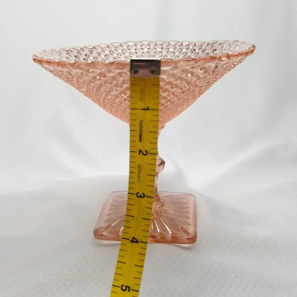 Anchor Hocking Pink Depression Glass Miss America Pedestal Candy Dish Vintage